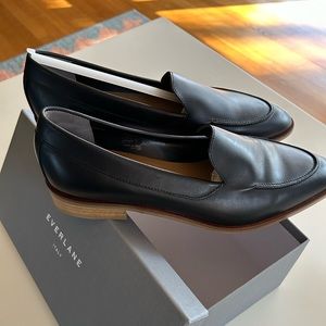 New in box black leather shoes from Everlane